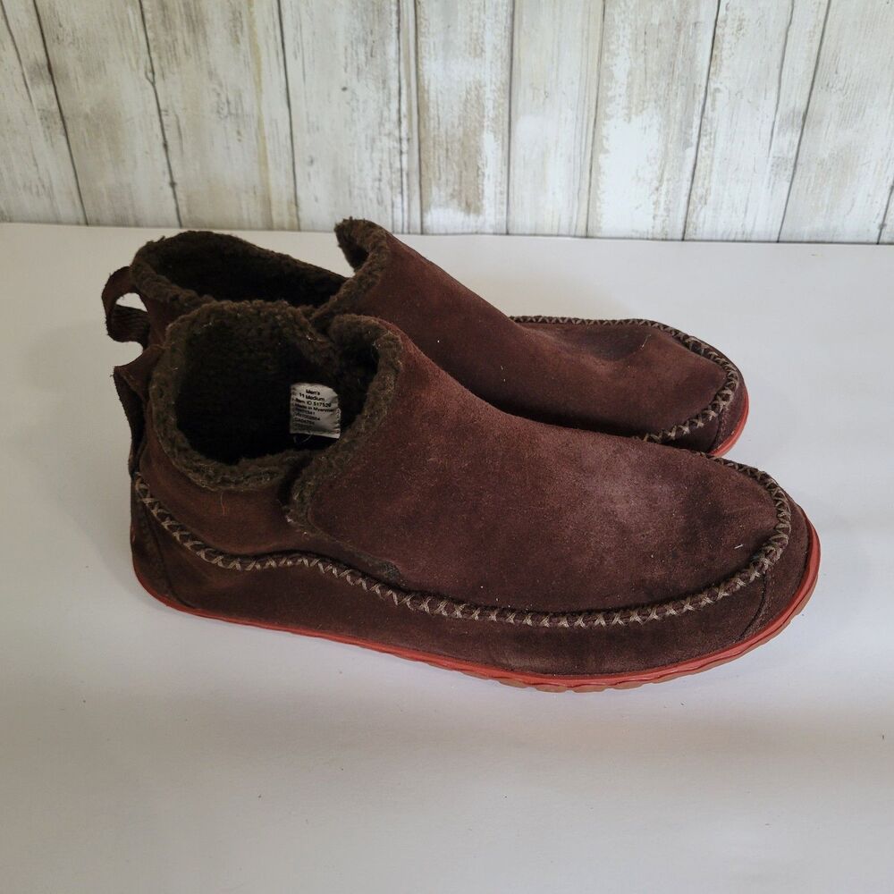 L.L.Bean Man's Mountain Slipper Shearling winter Boots Brown Sz 11